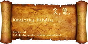 Keviczky Mihály névjegykártya