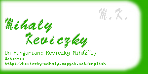 mihaly keviczky business card